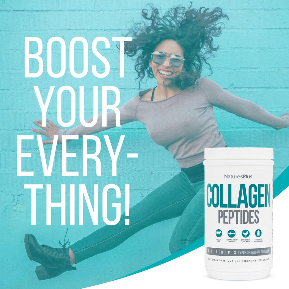 NaturesPlus Collagen Peptides packaging graphic conveys product quality