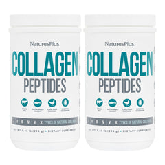 NaturesPlus Collagen Peptides powder tub supports hair, skin, nails, and joints.