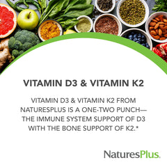 Nature'sPlus D3 K2 gluten-free vegetarian symbol – suitable for plant-based diets