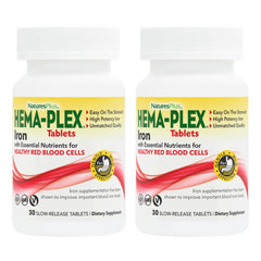 NaturesPlus Hema-Plex Iron bottle front view, suggesting daily wellness support