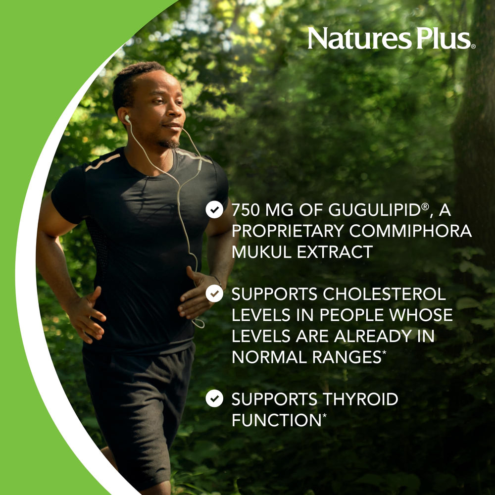 Gugulipid bottle and capsules arranged for daily use routine