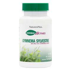 NaturesPlus Herbal Actives Gymnema Sylvestre bottle with capsules supports daily vegan use
