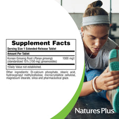 NaturesPlus Herbal Actives Korean Ginseng capsule in hand suggests on-the-go support