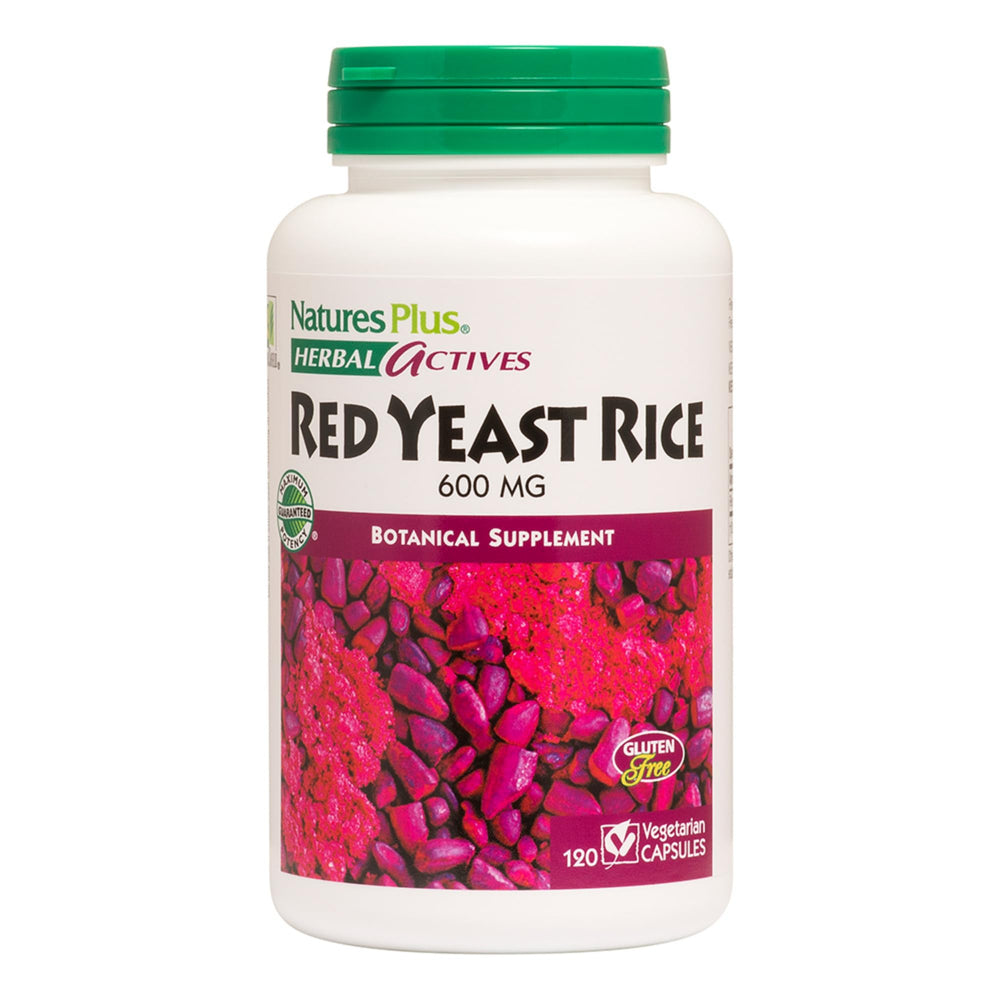 NaturesPlus Herbal Actives Red Yeast Rice bottle front for daily wellness.