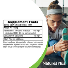 NaturesPlus Herbal Actives label detailing CoQ10 and red yeast rice components