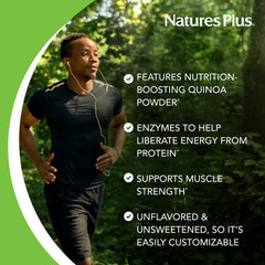 Glass with prepared shake featuring pumpkin seed protein, convenient protein boost.