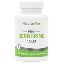 NaturesPlus PRO Berberine 1500 mg bottle with capsules for metabolism support.