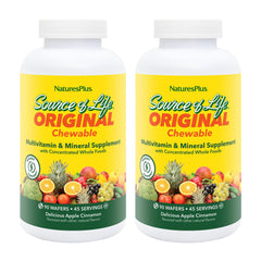 NaturesPlus Source of Life Apple Cinnamon wafers front view offering convenient daily nutrition