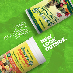 NaturesPlus Source of Life Energy Shake label close up showing 13 g protein