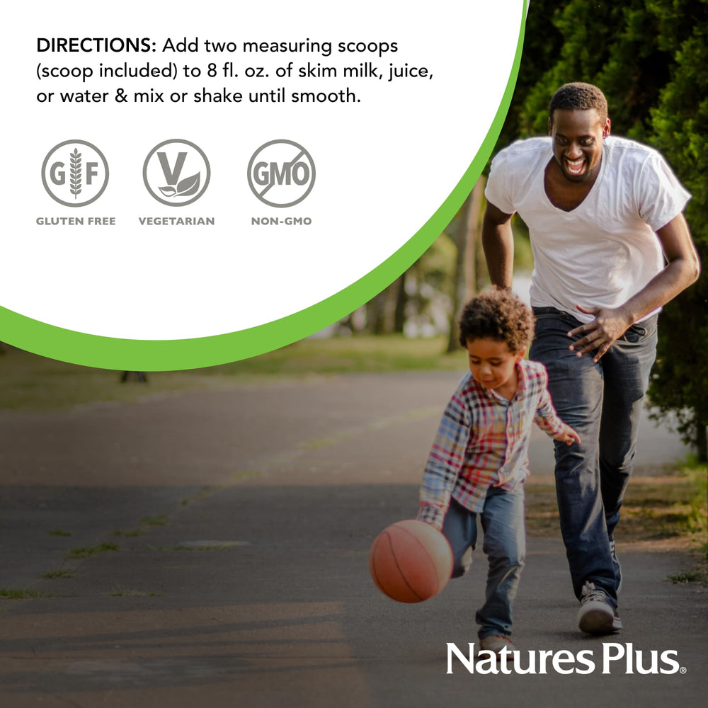 NaturesPlus Source of Life Energy Shake nutrition label focuses on 52 servings per pack.