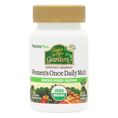 NaturesPlus Source of Life Garden Women’s Once Daily bottle promotes daily vitality.