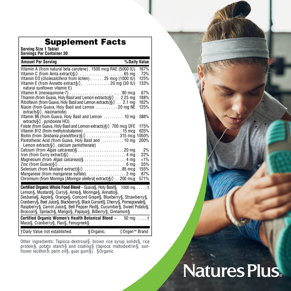 NaturesPlus Source of Life Garden Women’s Once Daily packaging for easy daily use.