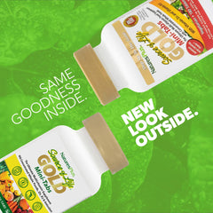 NaturesPlus Source of Life GOLD mini-tabs pour shows easy daily nutrition.