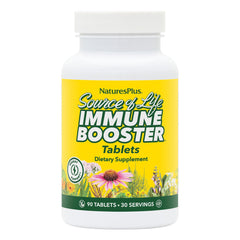 NaturesPlus Source of Life Immune Booster bottle front, gluten-free packaging for daily use