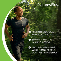 NaturesPlus Source of Life label detail with ingredients and features.