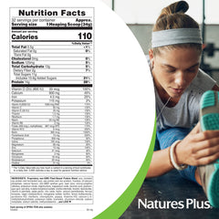 NaturesPlus SpirU-Tein strawberry scoop and powder shows versatile mix
