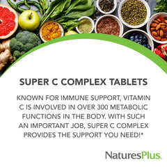NaturesPlus Super C Complex bioflavonoids illustration emphasizes improved absorption potential