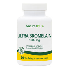 NaturesPlus Ultra Bromelain 1500mg bottle front promoting joint support and digestion