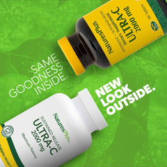 Close up of Ultra-C 2000mg tablets highlights sustained release for steady vitamin C