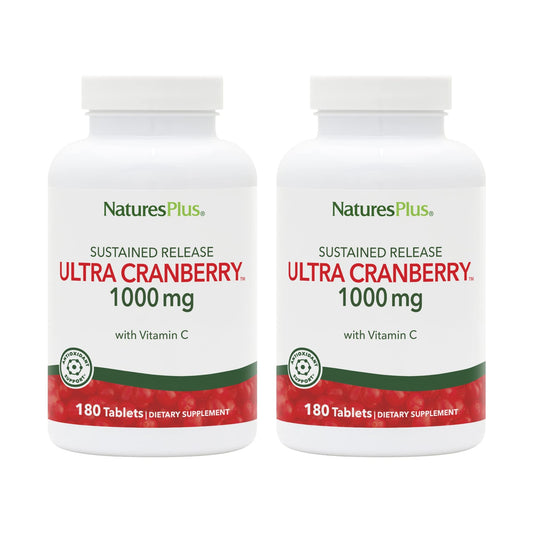 NaturesPlus Ultra Cranberry 1000 bottle front label with serving details.