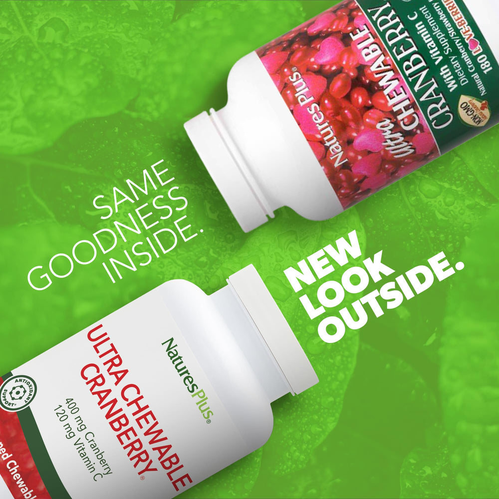 NaturesPlus Ultra Cranberry chewable with fruity flavor for daily wellness