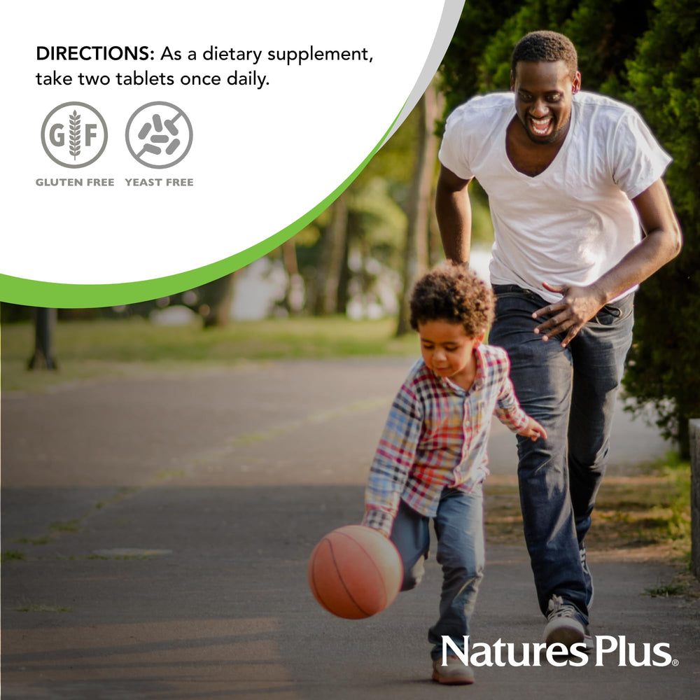 NaturesPlus Ultra Hair Plus bottle on white surface for daily use