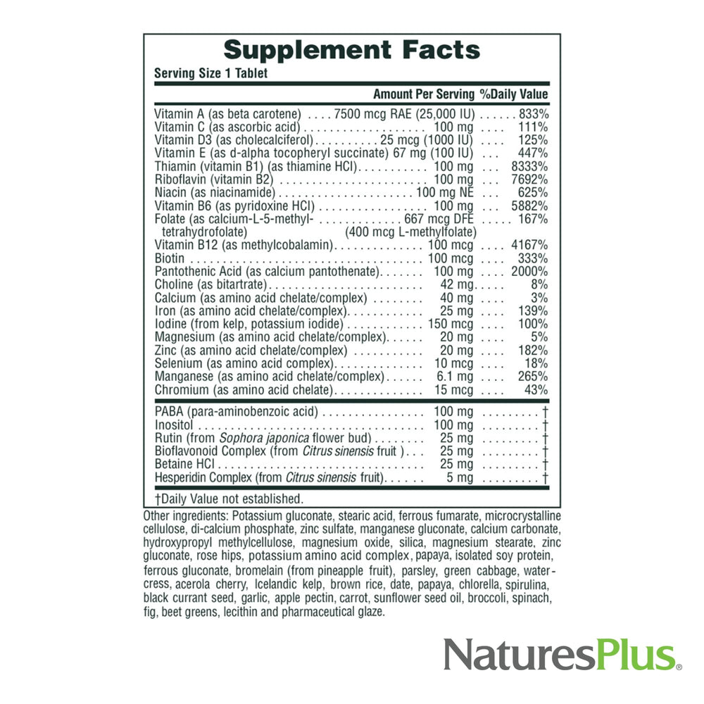 NaturesPlus Ultra II Daily tablets inside bottle emphasizing daily nutrition