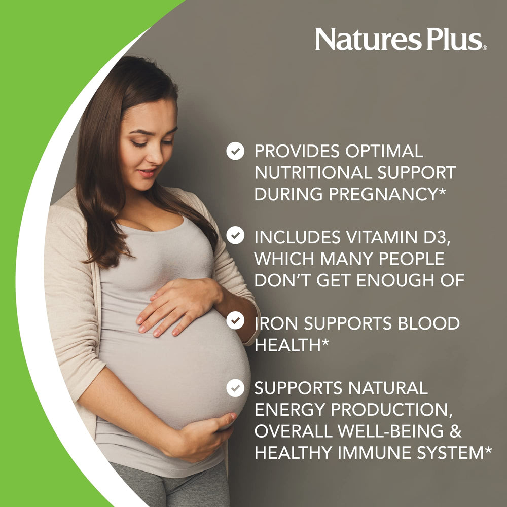 Tablets in a dispenser for an easy daily routine with NaturesPlus Ultra Prenatal