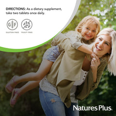 NaturesPlus Women’s Ultra Hair Plus label shows gluten-free and no artificial colors.