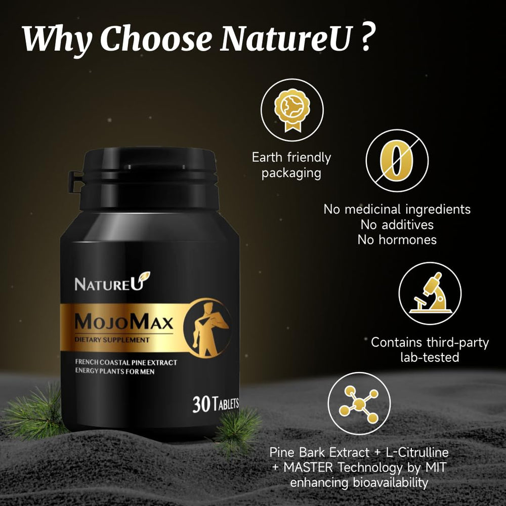 NatureU L-Citrulline and pine bark supplement bottle ready for gym performance.