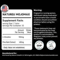 NatureU French Pine Bark extract label emphasizing circulation support.