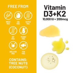 NatureWise D3 + K2 bottle on wooden surface suggests premium quality.