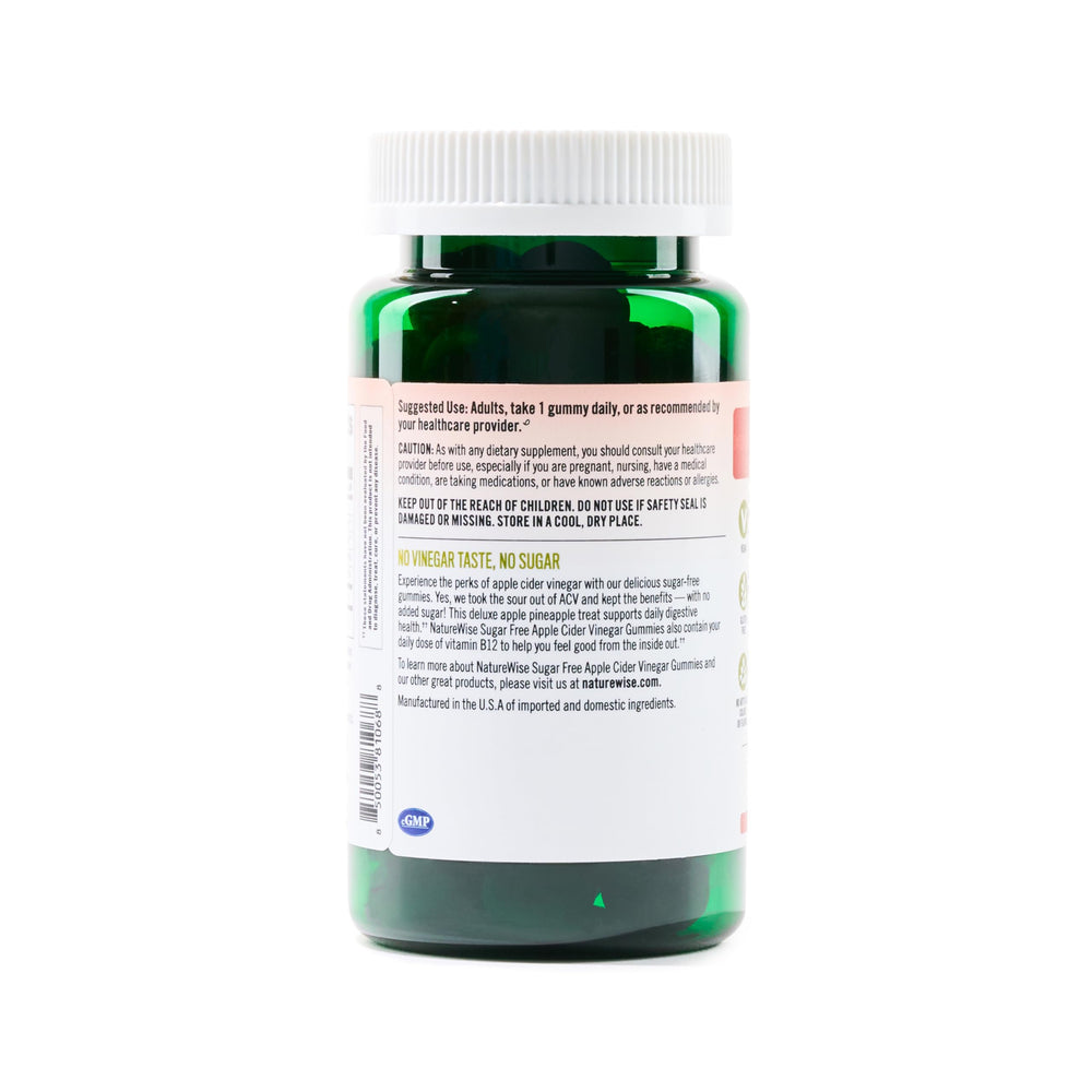 Gummies label illustrating gluten-free and gelatin-free ingredients.