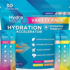 NatureWorks HydroMATE packets front view for on-the-go hydration