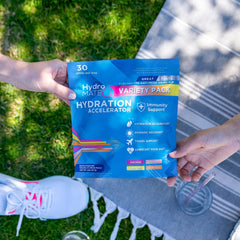 NatureWorks HydroMATE on-tabletop display highlighting travel-friendly electrolyte mix