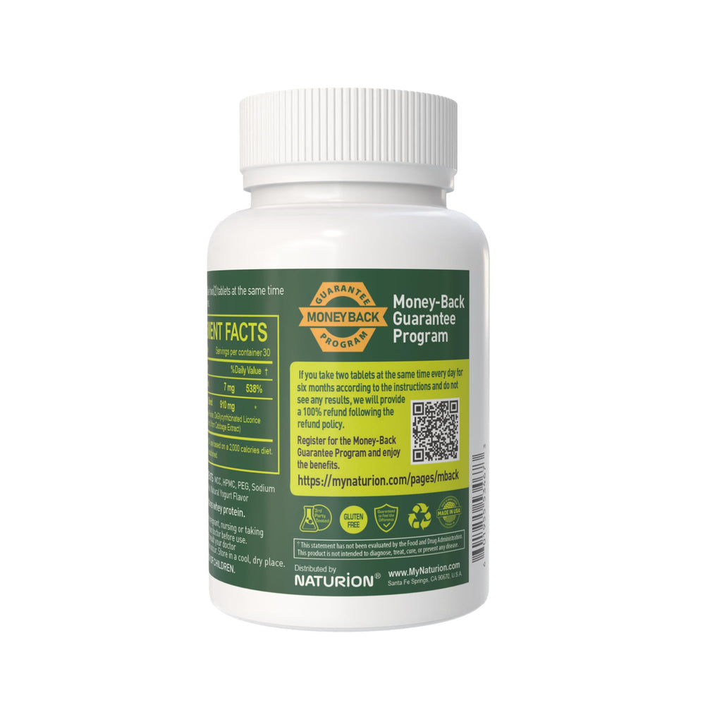 NATURION H. Pylori Support tablets closeup showing daily dose.