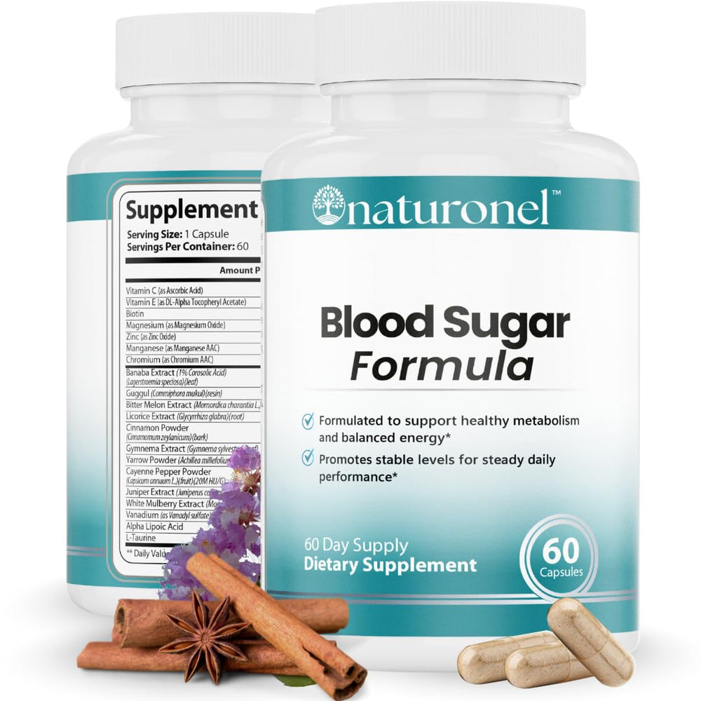 Naturonel Blood Sugar Formula bottle for daily metabolic support.
