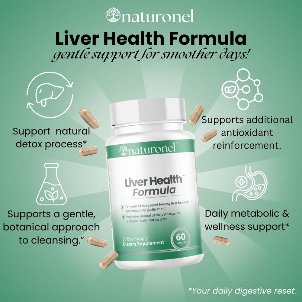 Naturonel liver health formula label closeup showing branding and dosage