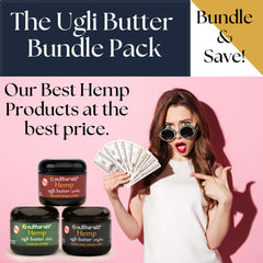 Naturulz Ugli Butter Pulse ingredients close-up with green tea and adaptogens