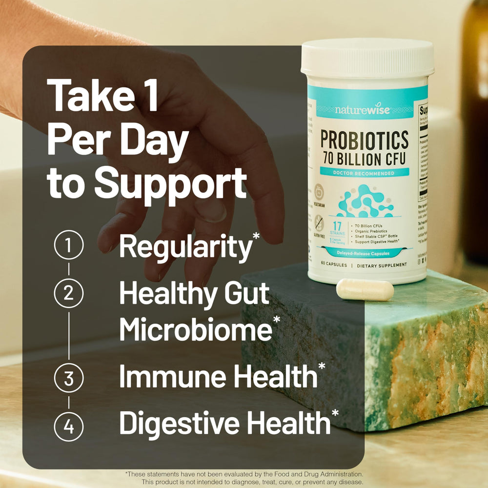 NatureWise Probiotics bottle pour for a simple daily routine