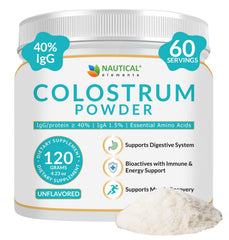 Nautical Elements Colostrum Powder first milking focus, premium quality and neutral blending.
