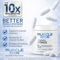 NAUTILUS Muscle Code ingredients label shows all nine essential amino acids.