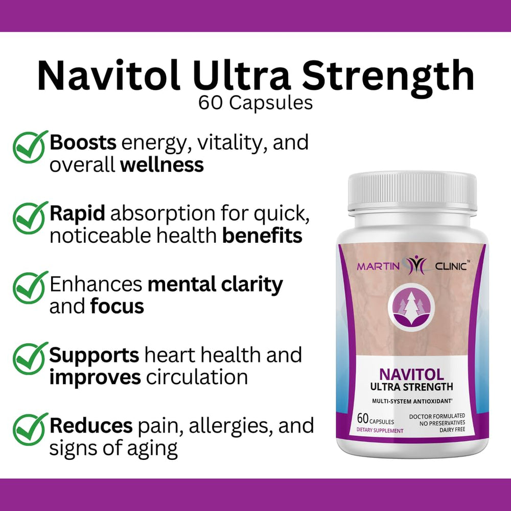 Navitol on a kitchen shelf for easy daily inclusion.