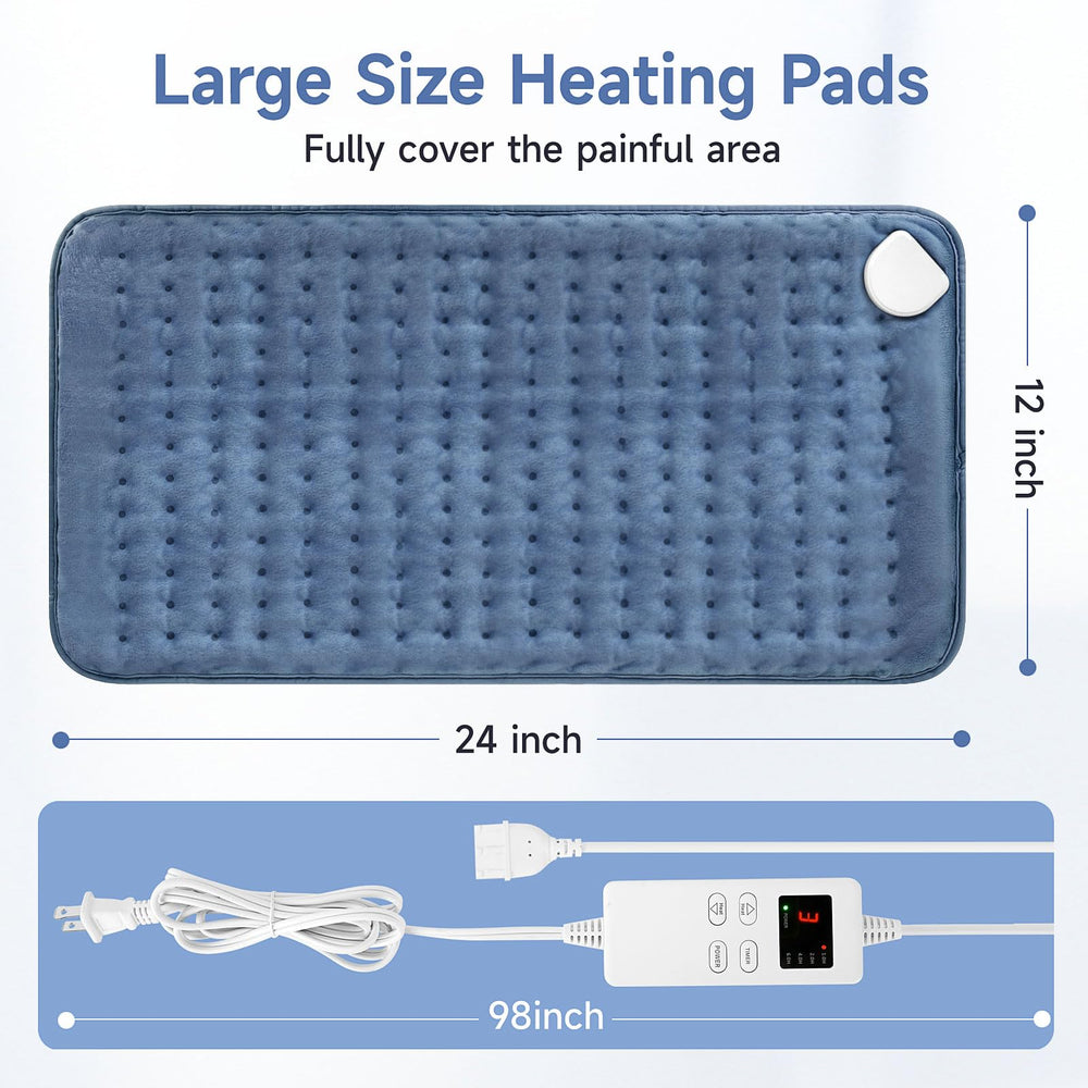 NBKLS large 12x24-inch pad covers back, neck, and shoulders for comprehensive warmth