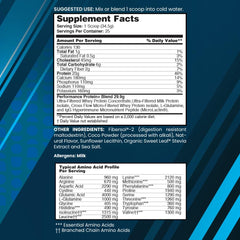 nbpure Performance Protein+ label closeup emphasizes allergen-free, clean ingredients.