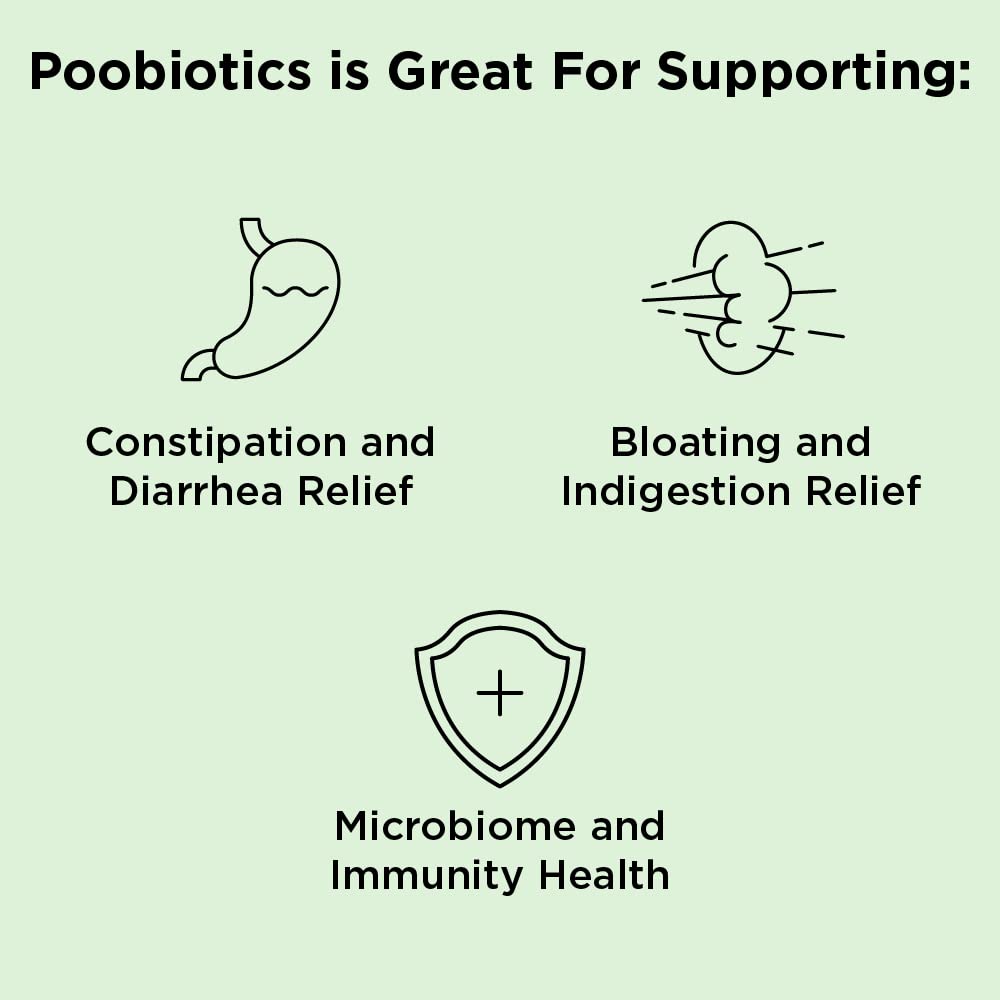 nbpure Poobiotics gut health strains highlights six probiotic bacteria for balanced intestinal function.