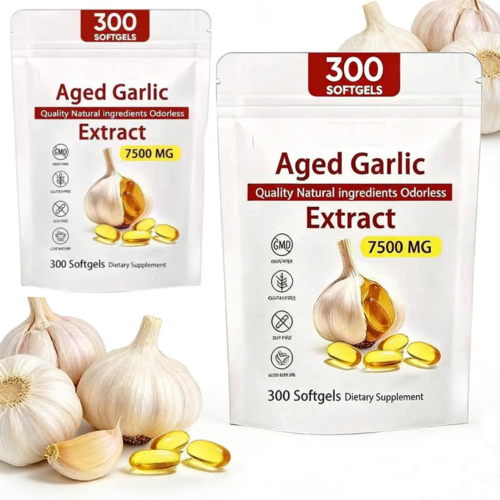 Nchampionba aged garlic softgel bottle supports daily wellness with odorless convenience.