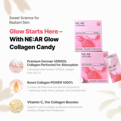 NE:AR Glow Collagen Chews pineapple-twist displays vibrant color and inviting aroma.