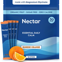Nectar Calm orange bottle pour promotes a calming evening ritual.