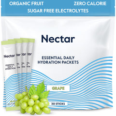 Nectar Hydration Packets grape 30-pack front label for daily hydration.